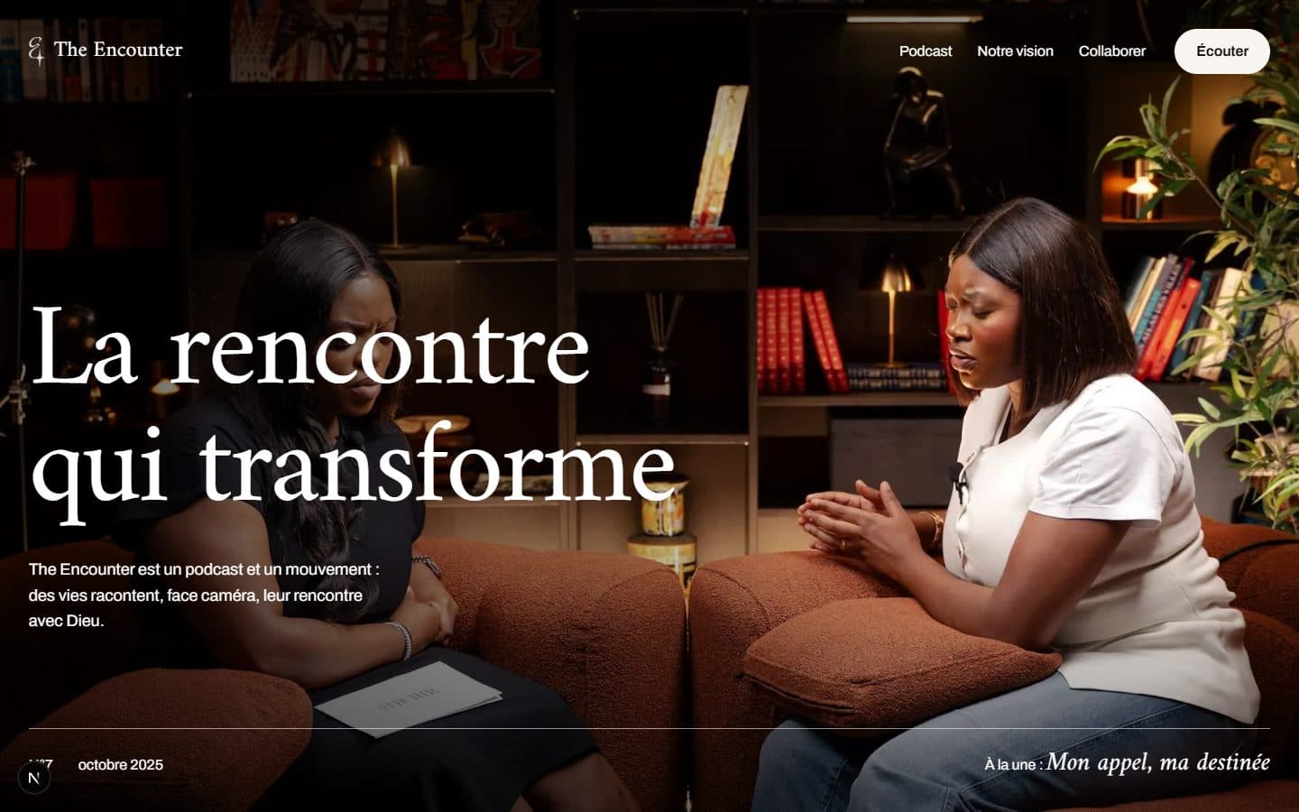 Aperçu du design Le Studio : titre éditorial sur une photo du plateau